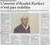 L'oeuvre d'André Forfert n'est pas oubliée vignette